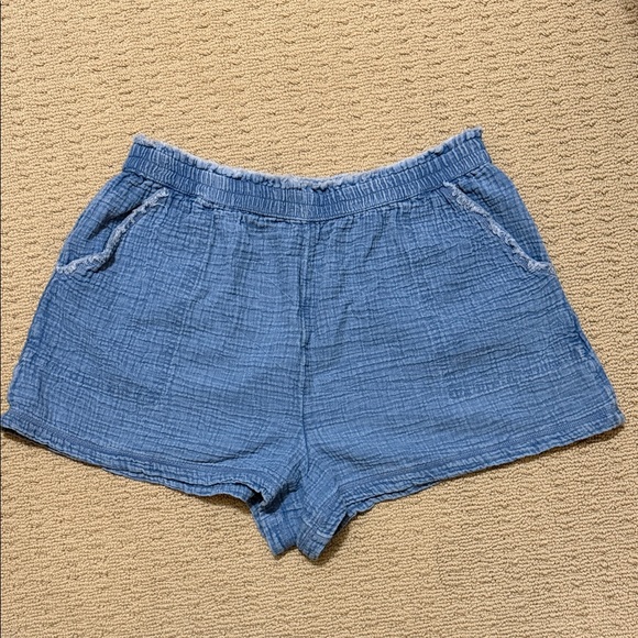 Aerie High Waist Blue Gauzy Shorts, Size XL - Picture 2 of 12